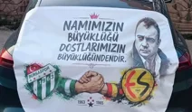 Bursaspor taraftarlarının araç pankartları hazır