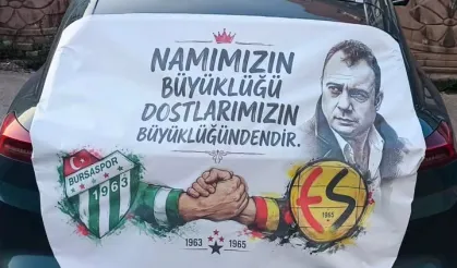 Bursaspor taraftarlarının araç pankartları hazır